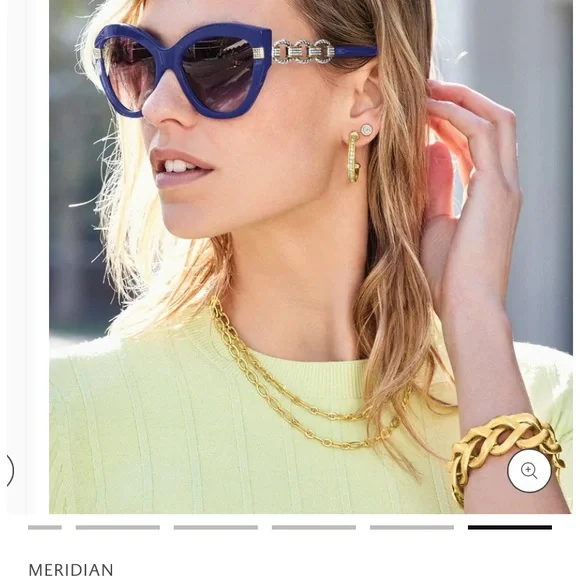 Brighton Meridian Adagio Blue and Gold Sunglasses with Elegant Design - Picture 7 of 9